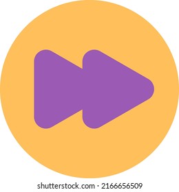 Podcast forward button, illustration, vector on a white background.