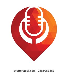 podcast gps vector logo design icon template.