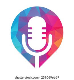 podcast gps vector logo design icon template.
