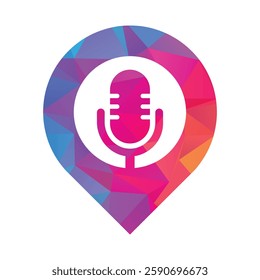 podcast gps vector logo design icon template.