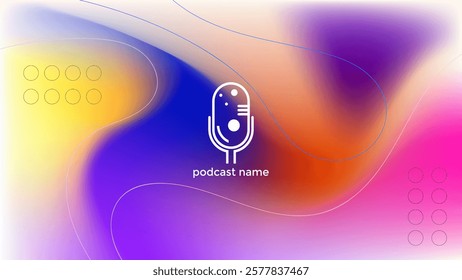 PODCAST GRADIENT BACKGROUND COLORFUL COLOR SIMPLE TEMPLATE DESIGN VECTOR. GOOD FOR COVER DESIGN, BANNER, WEB,SOCIAL MEDIA