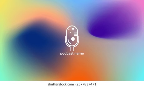 PODCAST GRADIENT BACKGROUND COLORFUL COLOR SIMPLE TEMPLATE DESIGN VECTOR. GOOD FOR COVER DESIGN, BANNER, WEB,SOCIAL MEDIA