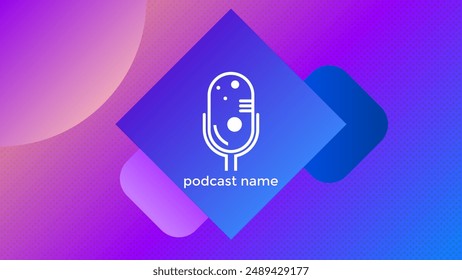 PODCAST GRADIENT BACKGROUND COLORFUL WITH GEOMETRIC SHAPES COLOR SIMPLE TEMPLATE DESIGN VECTOR. GOOD FOR COVER DESIGN, BANNER, WEB,SOCIAL MEDIA