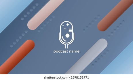 PODCAST GRADIENT BACKGROUND WITH GEOMETRIC SHAPES PASTEL COLOR SIMPLE TEMPLATE DESIGN VECTOR. GOOD FOR COVER DESIGN, BANNER, WEB,SOCIAL MEDIA