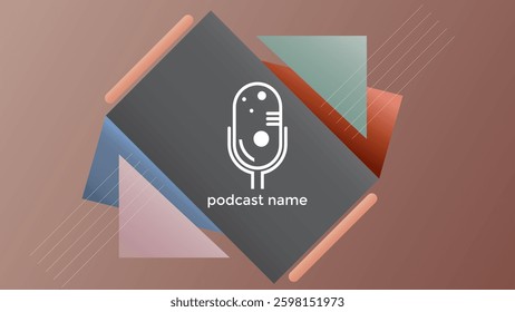 PODCAST GRADIENT BACKGROUND WITH GEOMETRIC SHAPES PASTEL COLOR SIMPLE TEMPLATE DESIGN VECTOR. GOOD FOR COVER DESIGN, BANNER, WEB,SOCIAL MEDIA