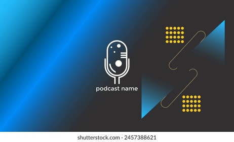 PODCAST GRADIENT BLUE BLACK BACKGROUND COLORFUL WITH GEOMETRIC SHAPES COLOR SIMPLE TEMPLATE DESIGN VECTOR. GOOD FOR COVER DESIGN, BANNER, WEB,SOCIAL MEDIA