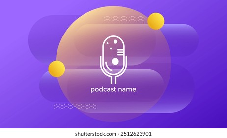 PODCAST GRADIENT BLUE PURPLE BACKGROUND COLORFUL WITH GEOMETRIC SHAPES COLOR SIMPLE TEMPLATE DESIGN VECTOR. GOOD FOR COVER DESIGN, BANNER, WEB,SOCIAL MEDIA