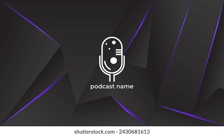 PODCAST GRADIENT DARK BACKGROUND COLORFUL WITH GEOMETRIC SHAPES PURPLE COLOR SIMPLE TEMPLATE DESIGN VECTOR. GOOD FOR COVER DESIGN, BANNER, WEB,SOCIAL MEDIA