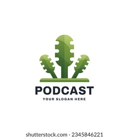 Podcast Gradient Logo Vector Icon Illustration