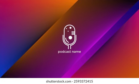 PODCAST GRADIENT MESH BACKGROUND COLORFUL WITH GEOMETRIC SHAPES COLOR SIMPLE TEMPLATE DESIGN VECTOR. GOOD FOR COVER DESIGN, BANNER, WEB,SOCIAL MEDIA