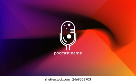 PODCAST GRADIENT MESH  COLORFUL BACKGROUND SIMPLE TEMPLATE DESIGN VECTOR. GOOD FOR COVER DESIGN, BANNER, WEB,SOCIAL MEDIA