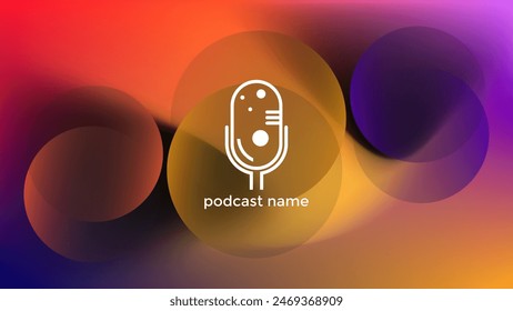 PODCAST GRADIENT MESH  COLORFUL BACKGROUND SIMPLE TEMPLATE DESIGN VECTOR. GOOD FOR COVER DESIGN, BANNER, WEB,SOCIAL MEDIA
