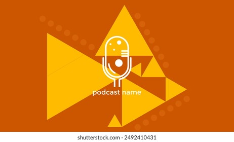 PODCAST GRADIENT ORANGE BACKGROUND COLORFUL WITH GEOMETRIC SHAPES COLOR SIMPLE TEMPLATE DESIGN VECTOR. GOOD FOR COVER DESIGN, BANNER, WEB,SOCIAL MEDIA