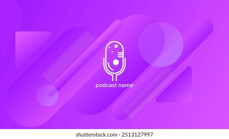 PODCAST GRADIENT PINK PURPLE BACKGROUND COLORFUL WITH GEOMETRIC SHAPES COLOR SIMPLE TEMPLATE DESIGN VECTOR. GOOD FOR COVER DESIGN, BANNER, WEB,SOCIAL MEDIA