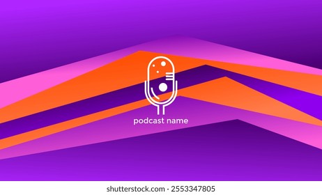 PODCAST GRADIENT PURPLE BACKGROUND COLORFUL WITH GEOMETRIC SHAPES COLOR SIMPLE TEMPLATE DESIGN VECTOR. GOOD FOR COVER DESIGN, BANNER, WEB,SOCIAL MEDIA