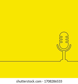 Podcast graphic mic design with yellow background.