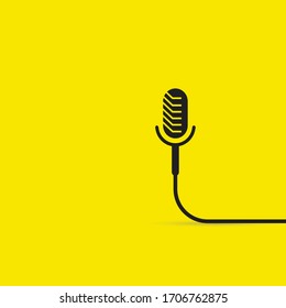 Podcast graphic microphone template design.