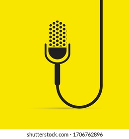 Podcast graphic microphone template design.