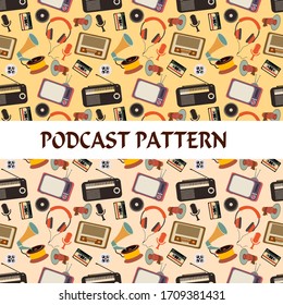 Podcast Grafik-Trend nahtlos Muster Design.