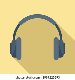 Podcast headphones icon. Flat illustration of Podcast headphones vector icon for web design