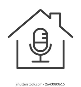 podcast at home clip art icon symbol, radio station, records studio, small business, working at home, live streaming, criação de conteúdo, ilustração isolada do vetor de linha