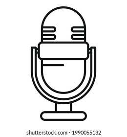 Podcast home microphone icon. Outline Podcast home microphone vector icon for web design isolated on white background