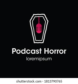 Podcast Horror Logo Symbol Template Design Stock Vector (Royalty Free ...