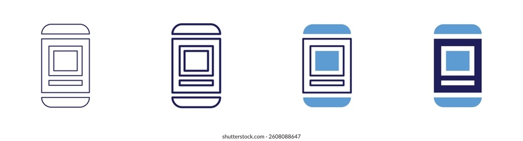 Podcast advertising​ icon in 4 different styles. Thin Line, Line, Bold Line, Duotone. Duotone style. Editable stroke.