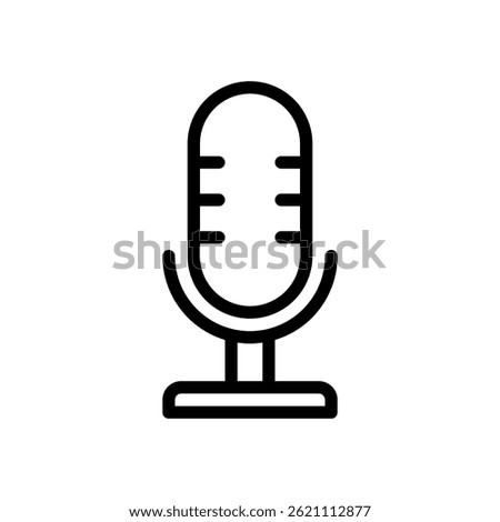 Podcast Icon for Audio Broadcasting and Digital Shows – Mic vector, streaming sound illustration, online episode design. Line Icon