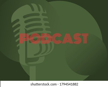 Podcast Icon Banner Cover Vintage