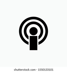 Podcast Icon. Broadcasting Illustration As A Simple Vector Sign & Trendy Symbol for Design, Websites, Presentation or Application.