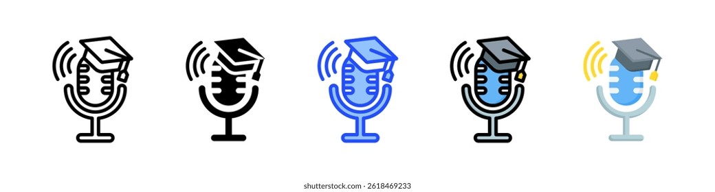 Podcast Icon Collection With Multiple Styles
