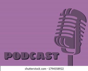 Podcast Icon Cover Banner Microphone