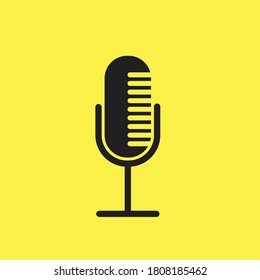 podcast icon design vector on yellow background