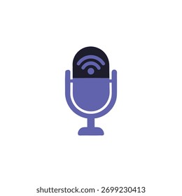 Vector de diseño de íconos de podcast sobre fondo blanco.