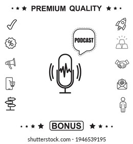 podcast Symbol entwirft Vektorgrafik. Logo-Konzept des Podcast-Symbols. EPS10