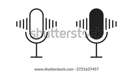 Podcast icon in filled, thin line, stroke style for website and apps