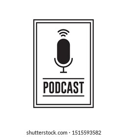Podcast icon flat design. Vector illustration.
