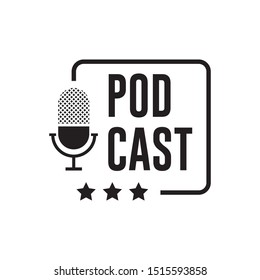 Podcast icon flat design. Vector illustration.