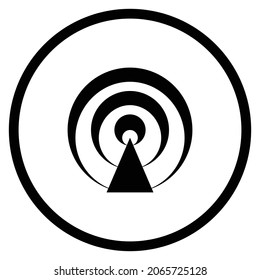 podcast Icon. Flat style Circle Shape isolated on white background. Vector illustration