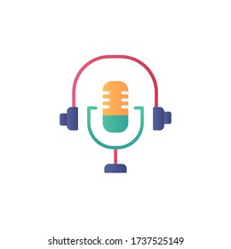 diseño de color vectorial plano de icono podcast. aislado en fondo blanco