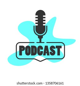 Podcast icon. Flat vector logo