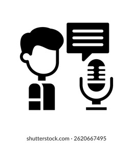 Podcast Icon Glyph Vector Illustration