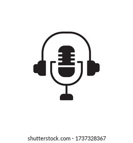 vector de glifo de icono de podcast. aislado en fondo blanco