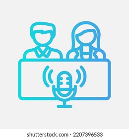 Podcast icon in gradient style about communication, use for website mobile app presentation