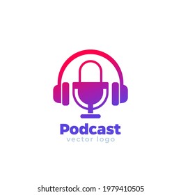 Podcast icon with headset and microphone
