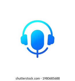 Podcast icon with headset and mike