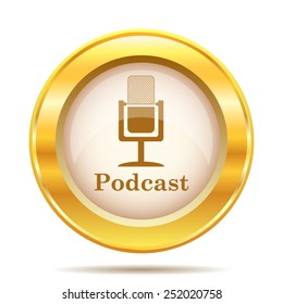 Podcast icon. Internet button on white background. EPS10 vector. 