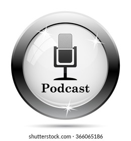 Podcast icon. Internet button on white background. EPS10 vector.