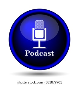 Podcast icon. Internet button on white background. EPS10 vector